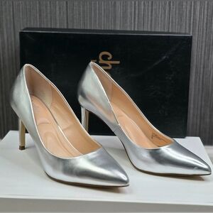 Silver High Heel Pumps